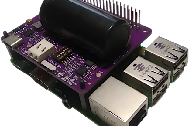 AQEX qUPS-P-SC-1.3 supercap UPS HAT @Raspberry Pi