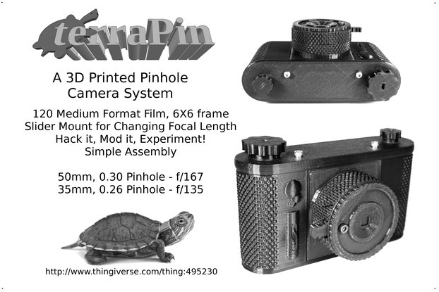 terraPin 3Dprinted Pinhole Camera (6X6 format) 