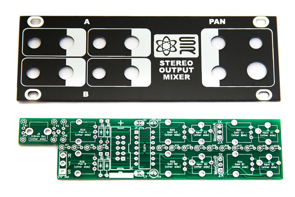 1U Stereo Output Mixer PCB and Panel 1