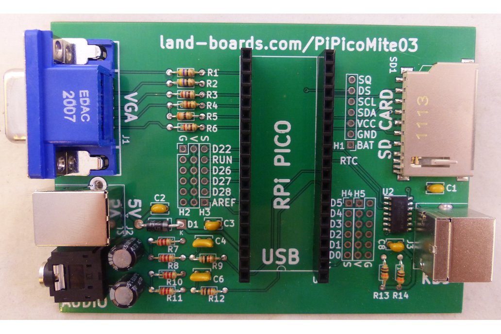 Raspberry Pi Pico Card with VGA, Sound, Kbd V3 1
