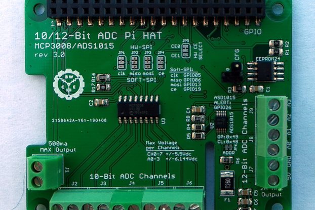 12-Ch 10/12-Bit ADC HAT for Raspberry Pi v3.0