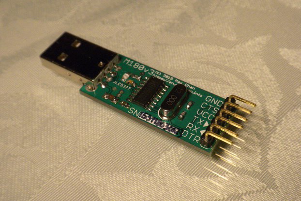 Fused FTDI-free USB to UART adapter (5V, M180v3)
