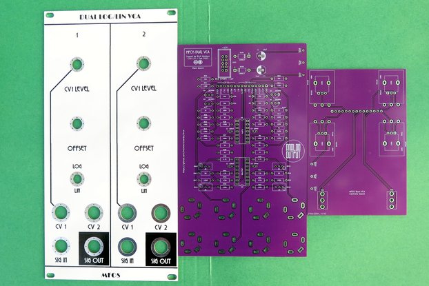 Dual VCA synth module PCB and panel