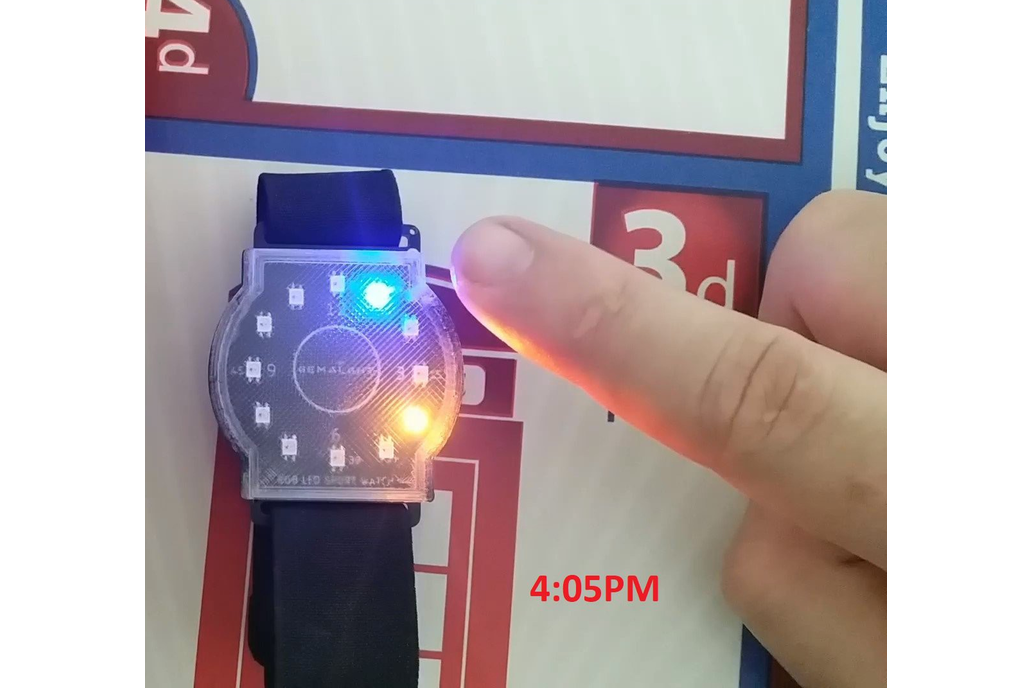 Retro futuristic RGB LED wrist watch with 3 modes 1