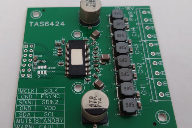 TAS6424 4-channel class-D I2S amplifier 4x40W