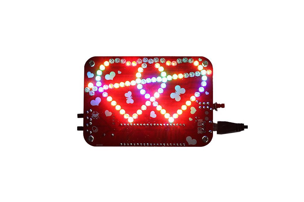 RGB LED Heart-Shaped Flashing Light Kit (13054) 1