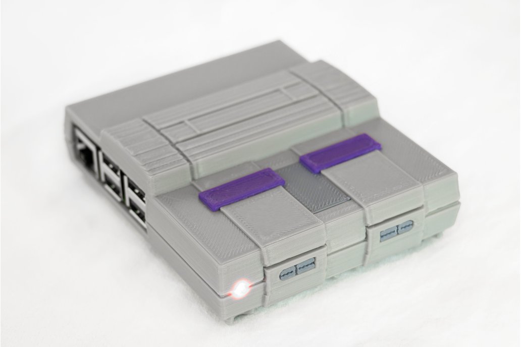 3D Printed SNES Case for Raspberry Pi w/ Fan & LED 1