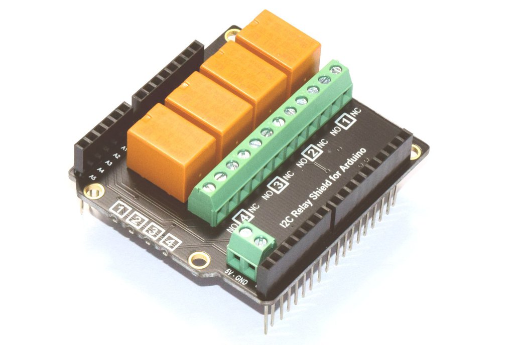 4-Channel Stackable I2C Relay Shield for Arduino 1