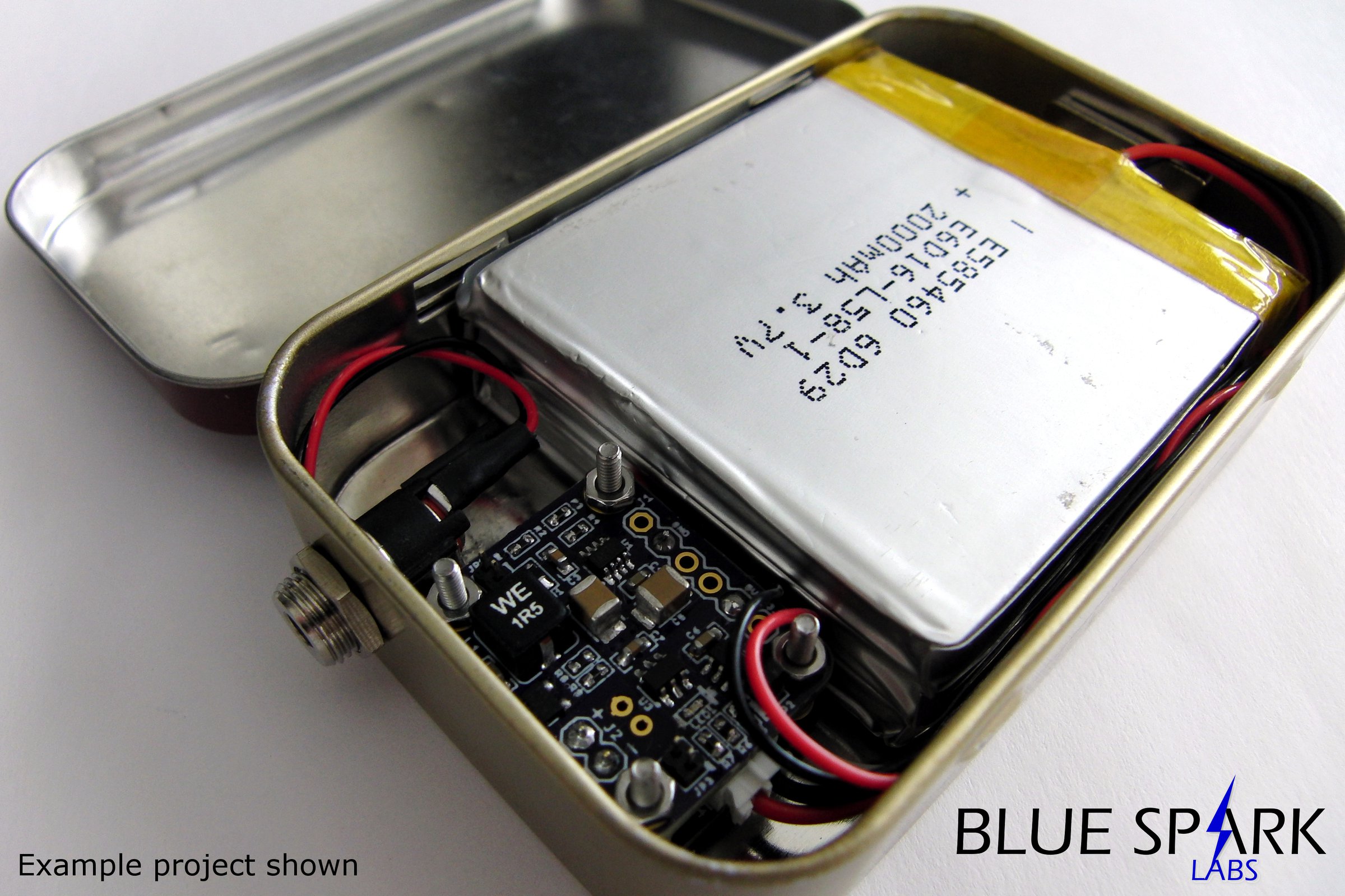 LiPo Charge Manager + Voltage Booster Pack from Blue Spark Labs on Tindie