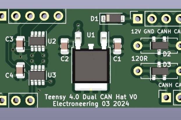 Automotive Teensy 4.0 Dual CANbus Hat