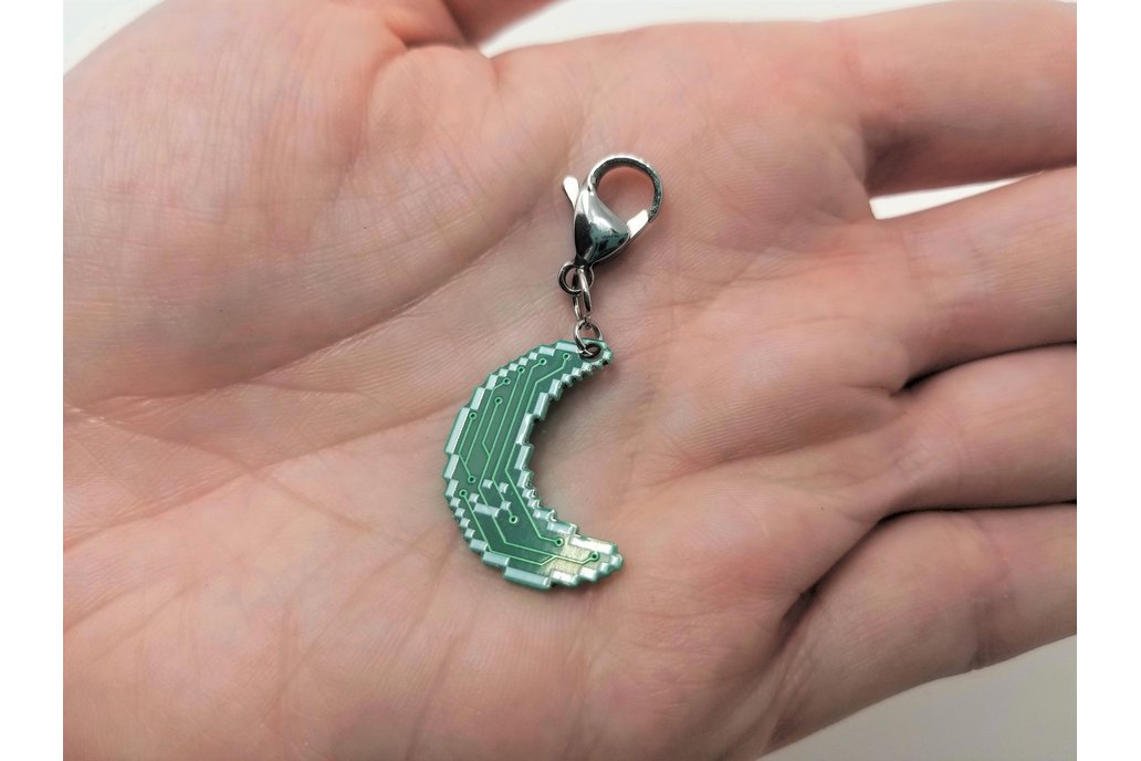 Happy Moon Circuit Board Charm 1