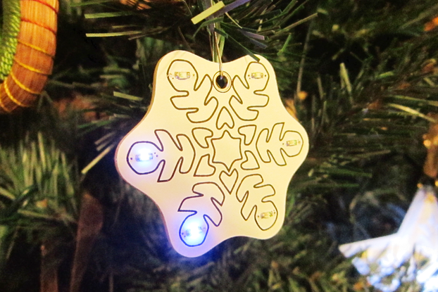 Electronic LED Snowflake Ornament Kit Blue Lights
