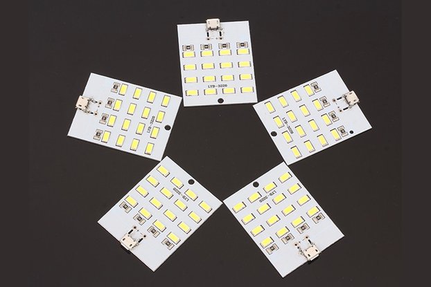 5pc Micro USB Lamp White LED Emergency Light Board