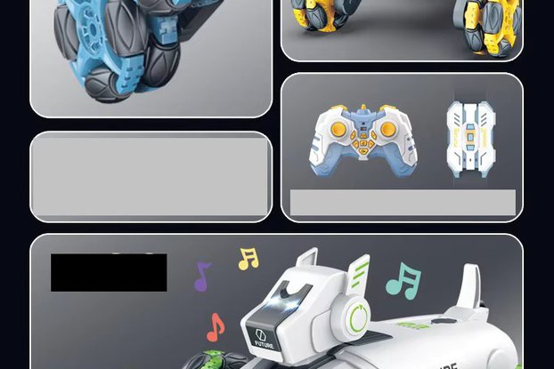 Intelligent Eight-Wheel Stunt Robot Dog Toy