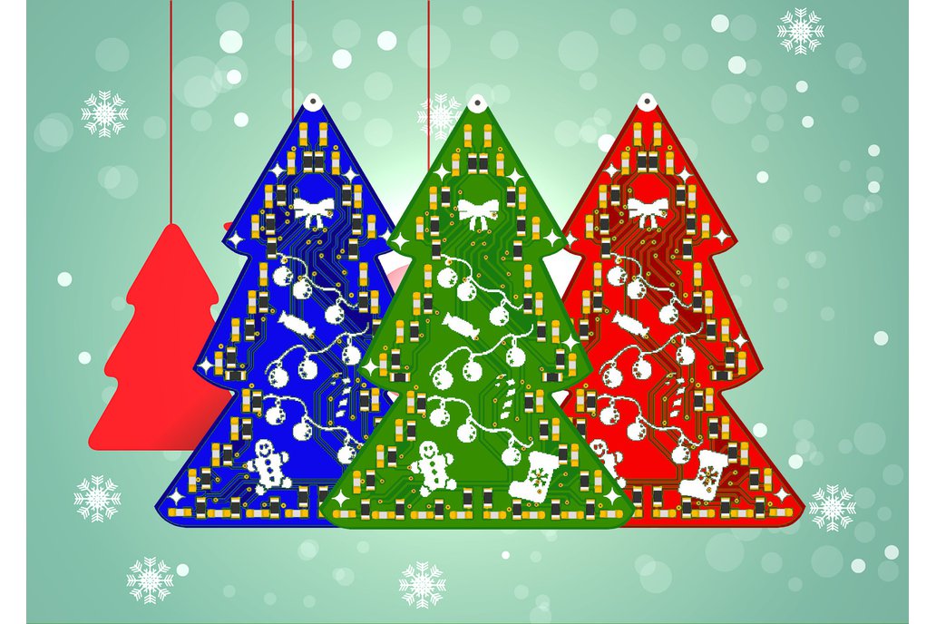 Mini PCB Christmas Tree keychain 1
