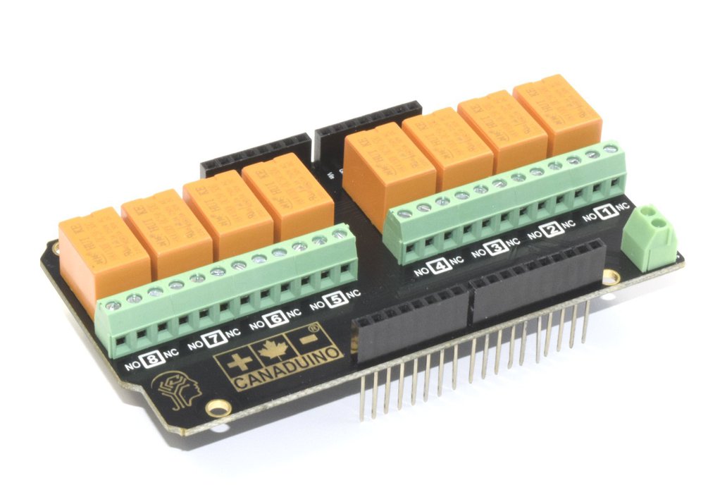 8-Channel Stackable I2C Relay Shield for Arduino 1