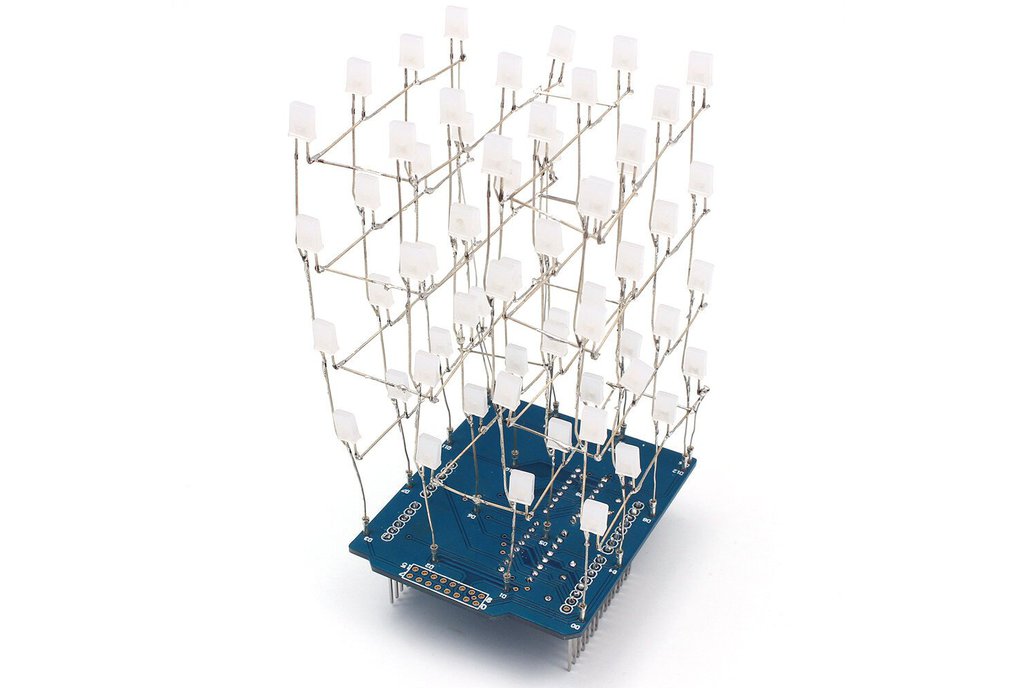 4X4X4 Blue LED Light Cube Kit 1