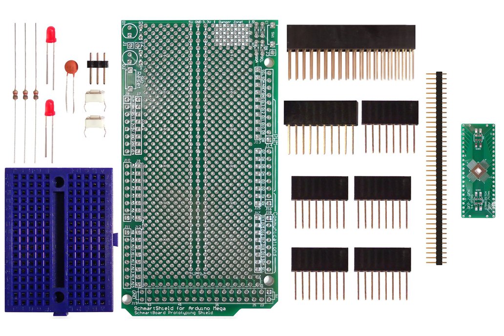 SchmartBoard|ez 0.5mm Pitch 44 Pin QFP/QFN Arduino Mega Shield Kit 1
