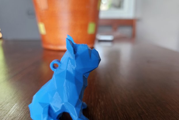 Low poly French Bulldog keychain