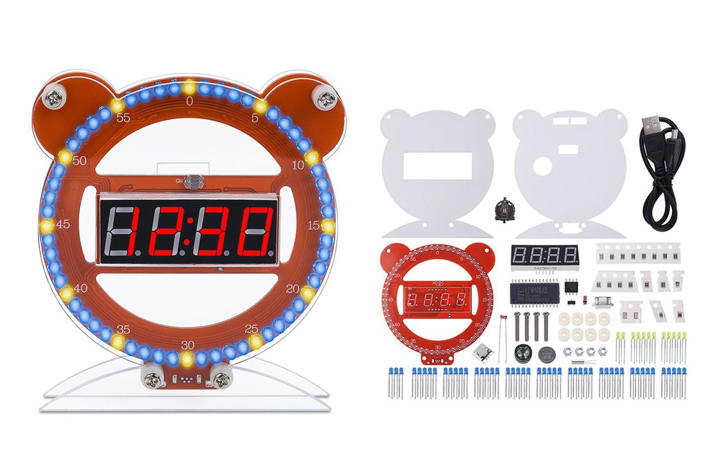 4-Digit LED Electronic Clock DIY Soldering Kit 1