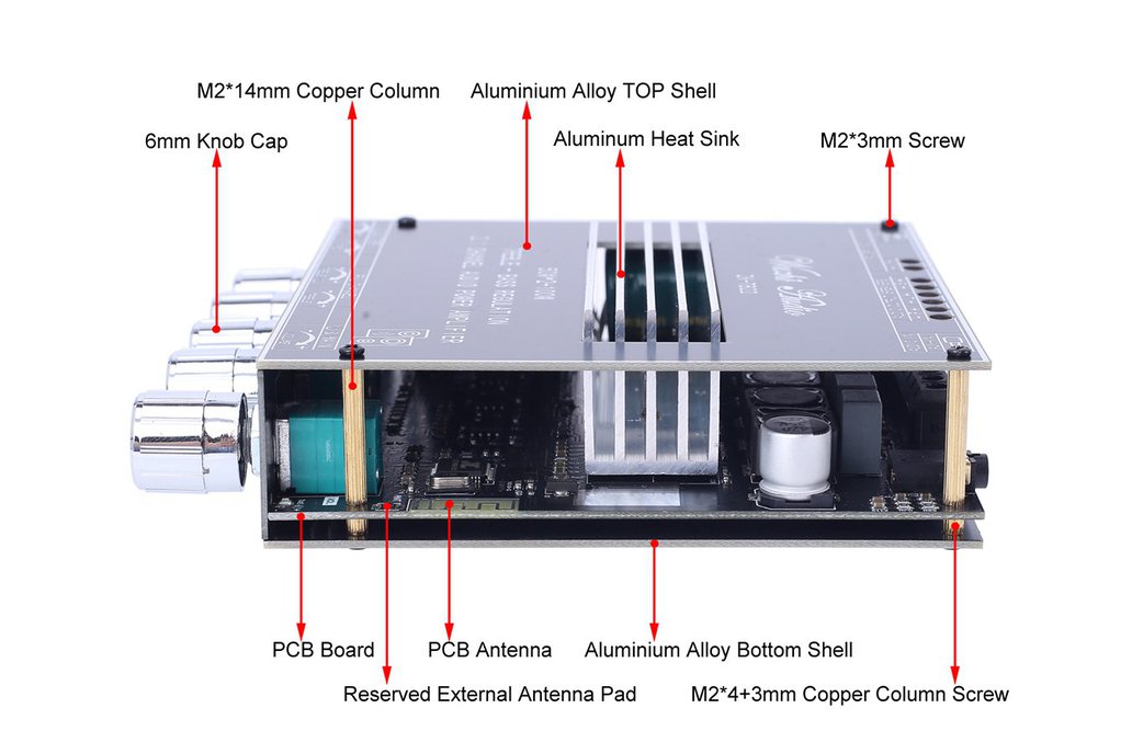 Bluetooth Digital Power Amplifier Board Stereo Audio AMP Music HiFi 100/50WX2 AU - Foto 7