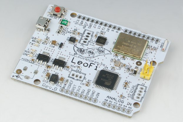 SweetPea LeoFi, a WiFi enabled, Arduino Leonardo compatible board.