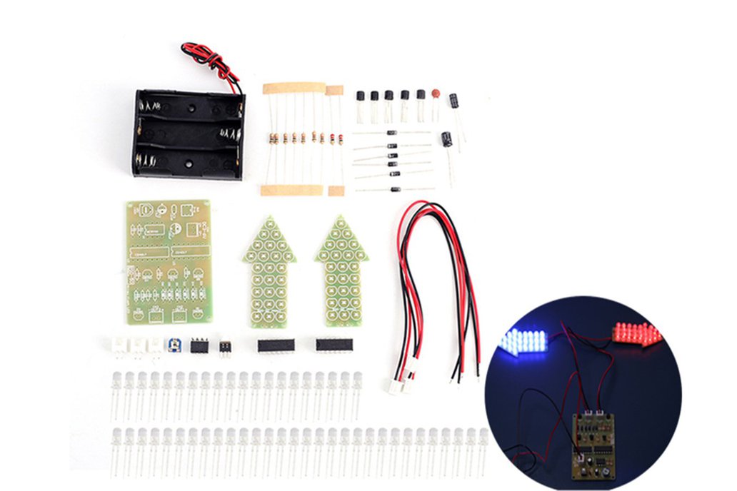 DIY Kit Red Blue Analog Traffic Signal Indicator 1