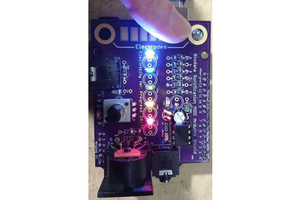 Biodata Sonification MIDI Interface Arduino Shield 1