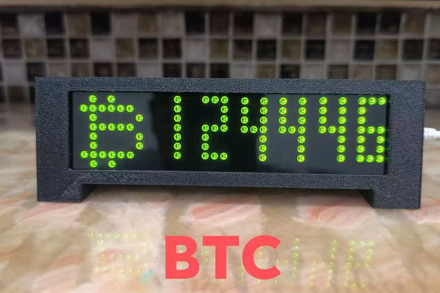 Crypto Price Ticker LED Desk Display Clock BTC
