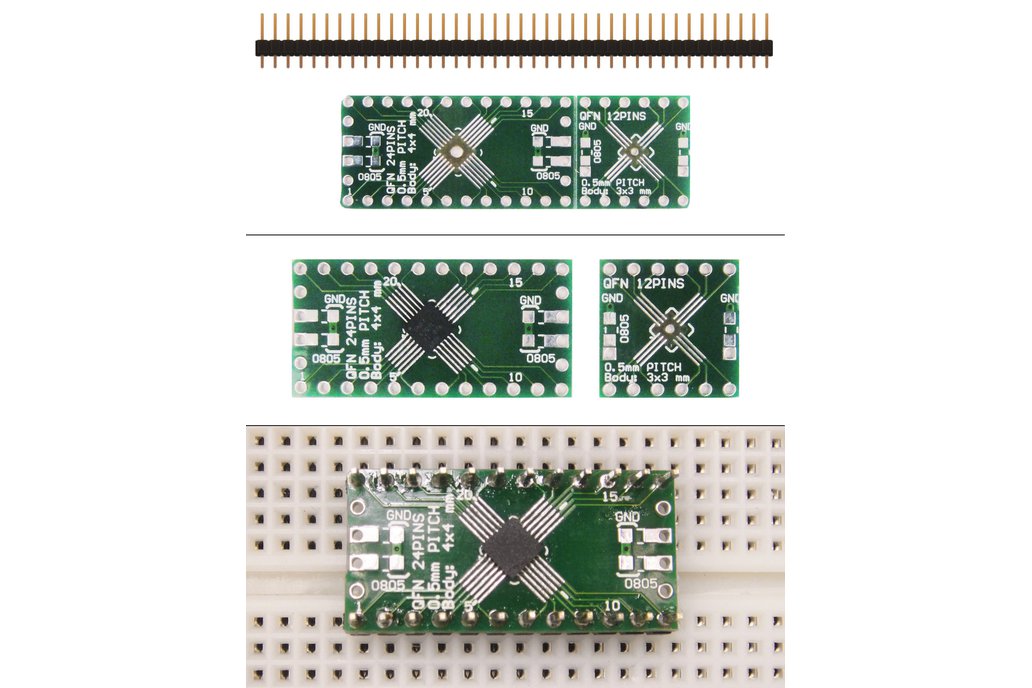 SchmartBoard|ez .5mm Pitch, 12 and 24 Pin QFP & QFN Adapter 1