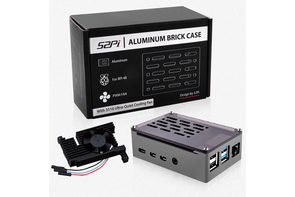 52Pi Raspberry Pi 4 Aluminum Case with PWM Fan 1