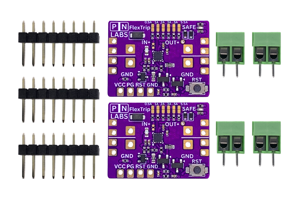 FlexTrip: Adjustable Current e-Fuse 3-22 V, 5.5 A 1