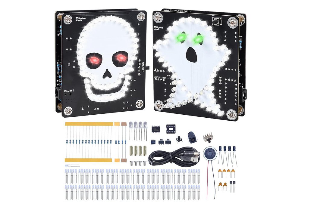 Skull Ghost LED Light Soldering Kit for Halloween 1