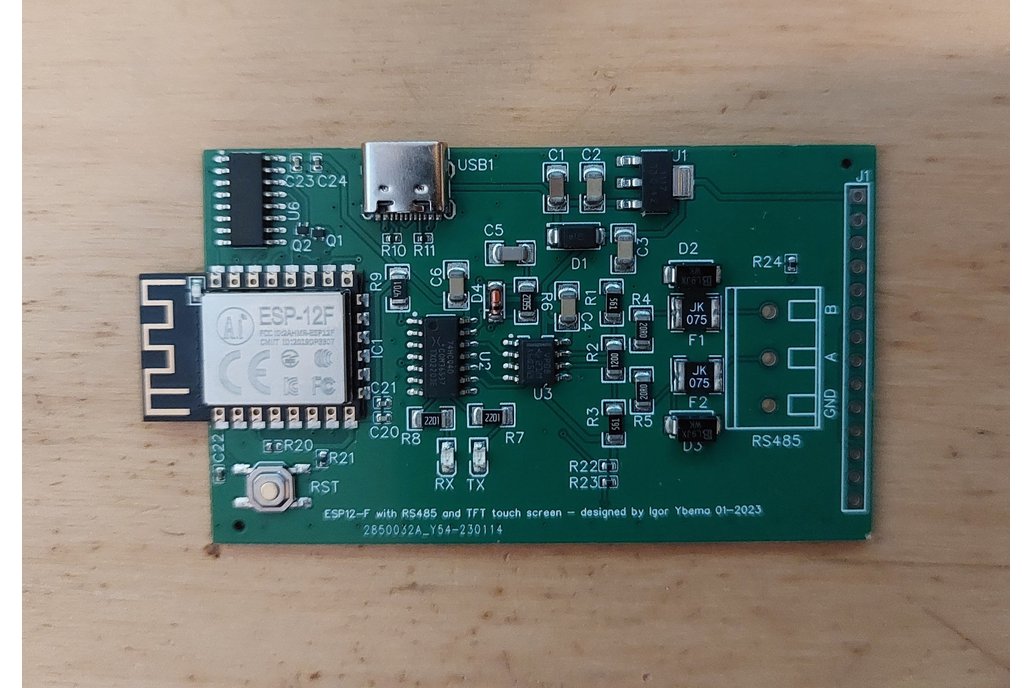 ESP12-F with RS485 modbus and color touch TFT 1