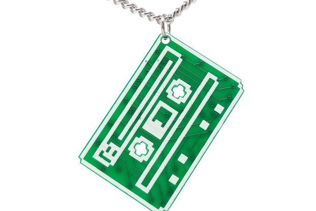 Happy Mixtape Circuit Board Necklace
