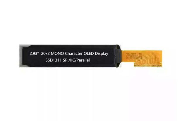 SPI 2.93"20x2 character oled display US2066 White