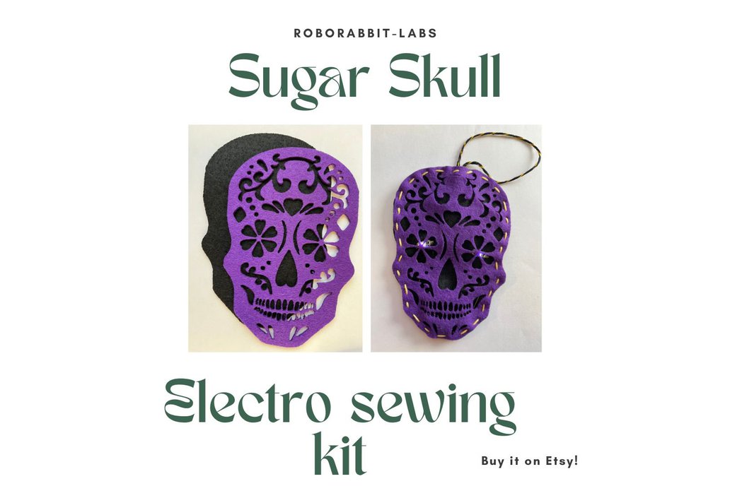 Sugar Skull Electronic Sewing Embroidery Kit 1