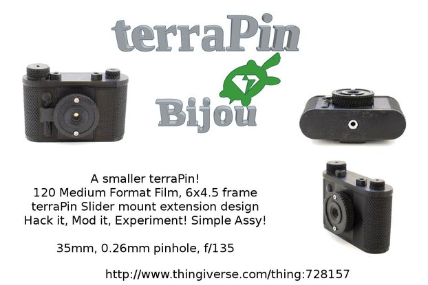 terraPin 3Dprinted Pinhole Camera -"Bijou" 6 X 4.5