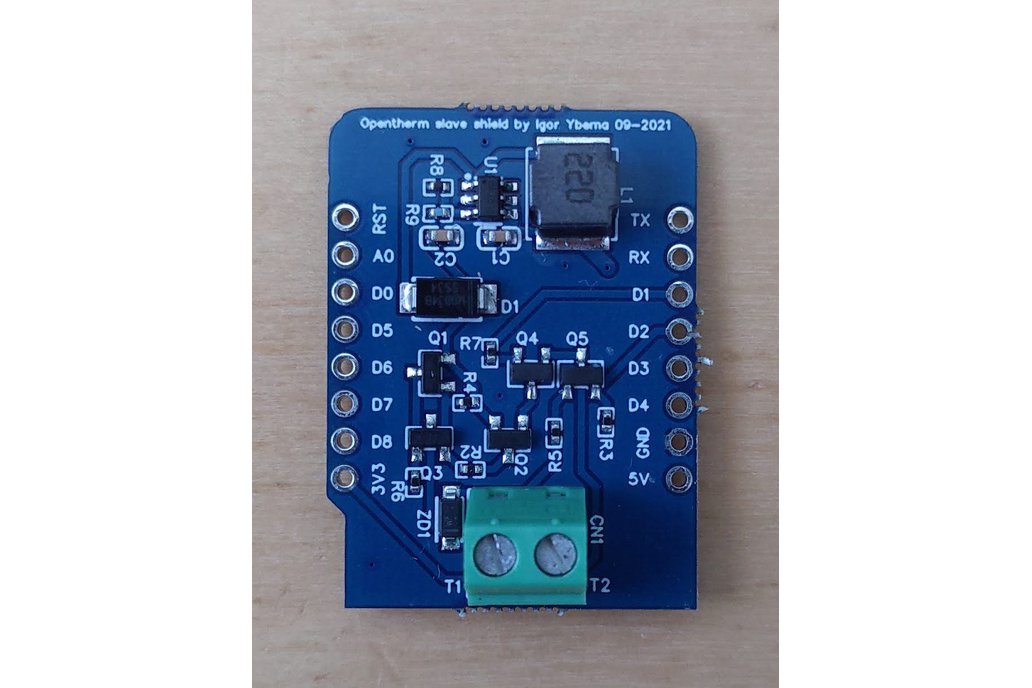 Opentherm slave shield for Wemos/Lolin 1