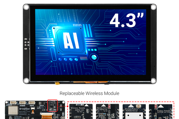 CrowPanel Advance 4.3-HMI ESP32 AI Display 800x480