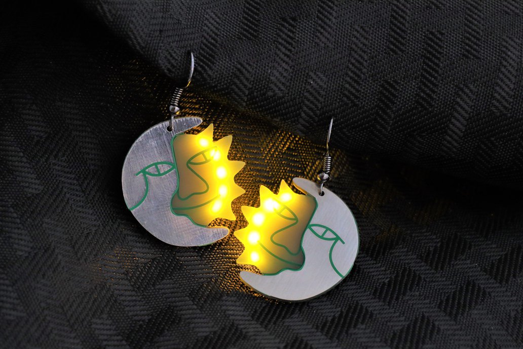 Sun and Moon LED earrings (pair) 1