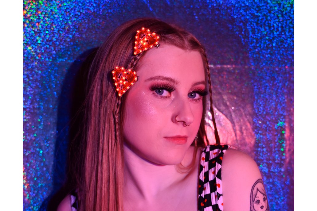 Sound Reactive LED "Beating Heart" Hair Clips 1