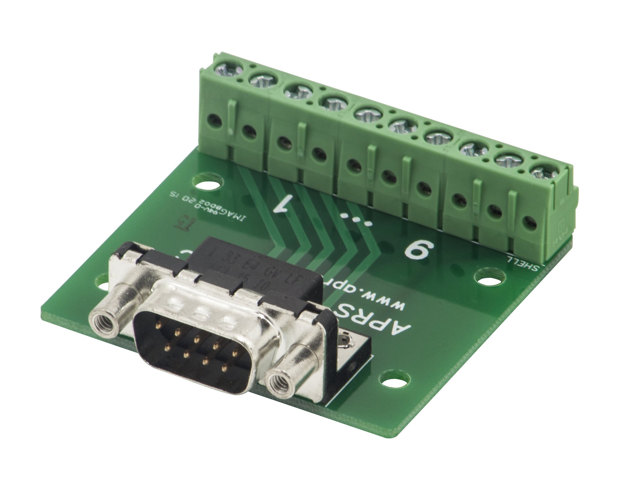 DB9 breakout board to screw terminals from APRS World, LLC on Tindie