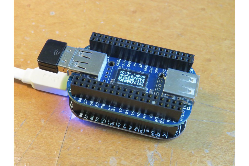 OLED with 2/4-port USB HUB cape for PocketBeagle 1