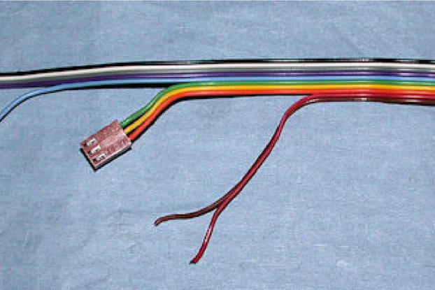 10pin ribbon t two 3pin Connectors, F to F, 10in