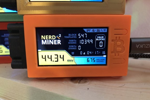 nerdminer esp32 miner bitcoin lottery new hashrate