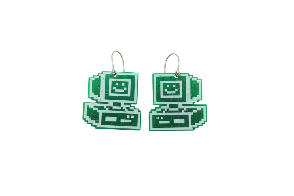 Happy Computer Circuit Board Earrings 1
