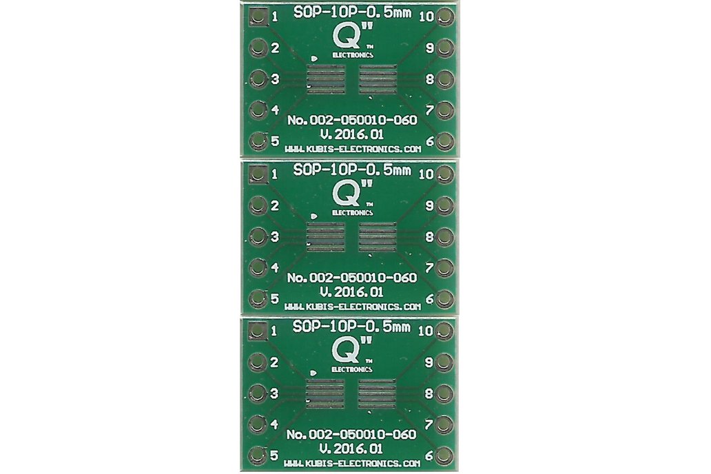 MSOP10, SSOP10 0.50mm(0.02") to DIP 0.6" - 3 PCS. 1