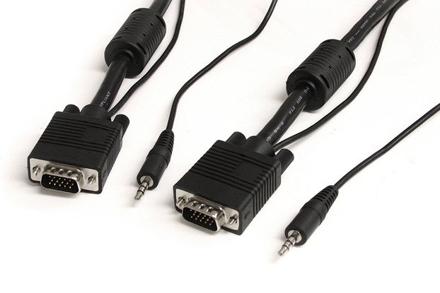 50 ft Coax Hi-Res Monitor VGA Cable w Audio M/M
