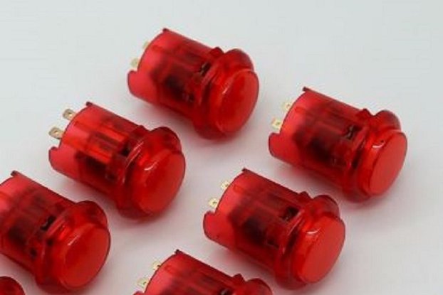 Arcade Red 24mm Push Button with Led